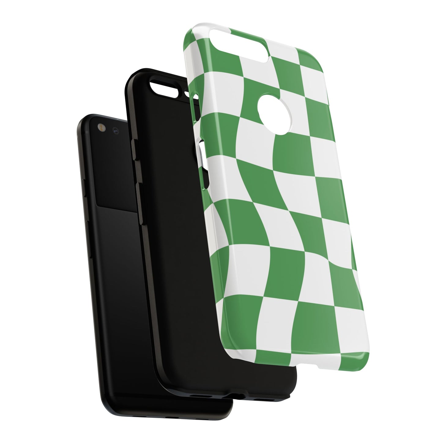 Wavy Green Chequered Tough Case