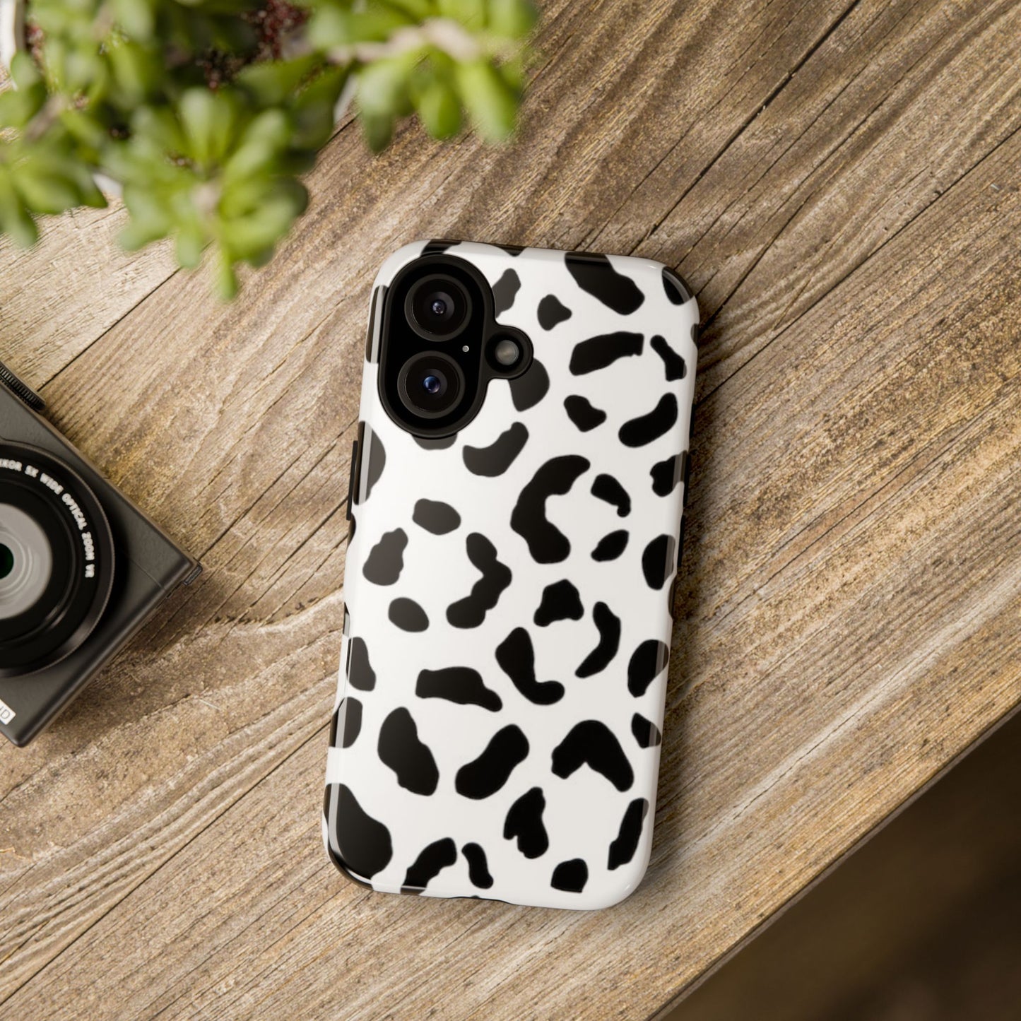 Black and White Leopard Print Tough Case
