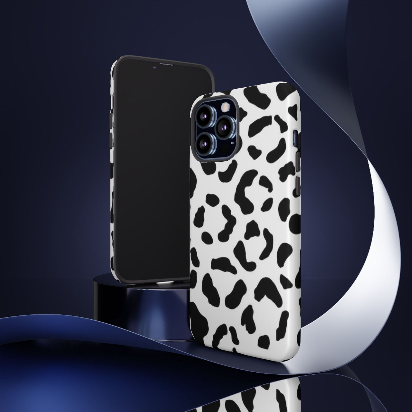 Black and White Leopard Print Tough Case