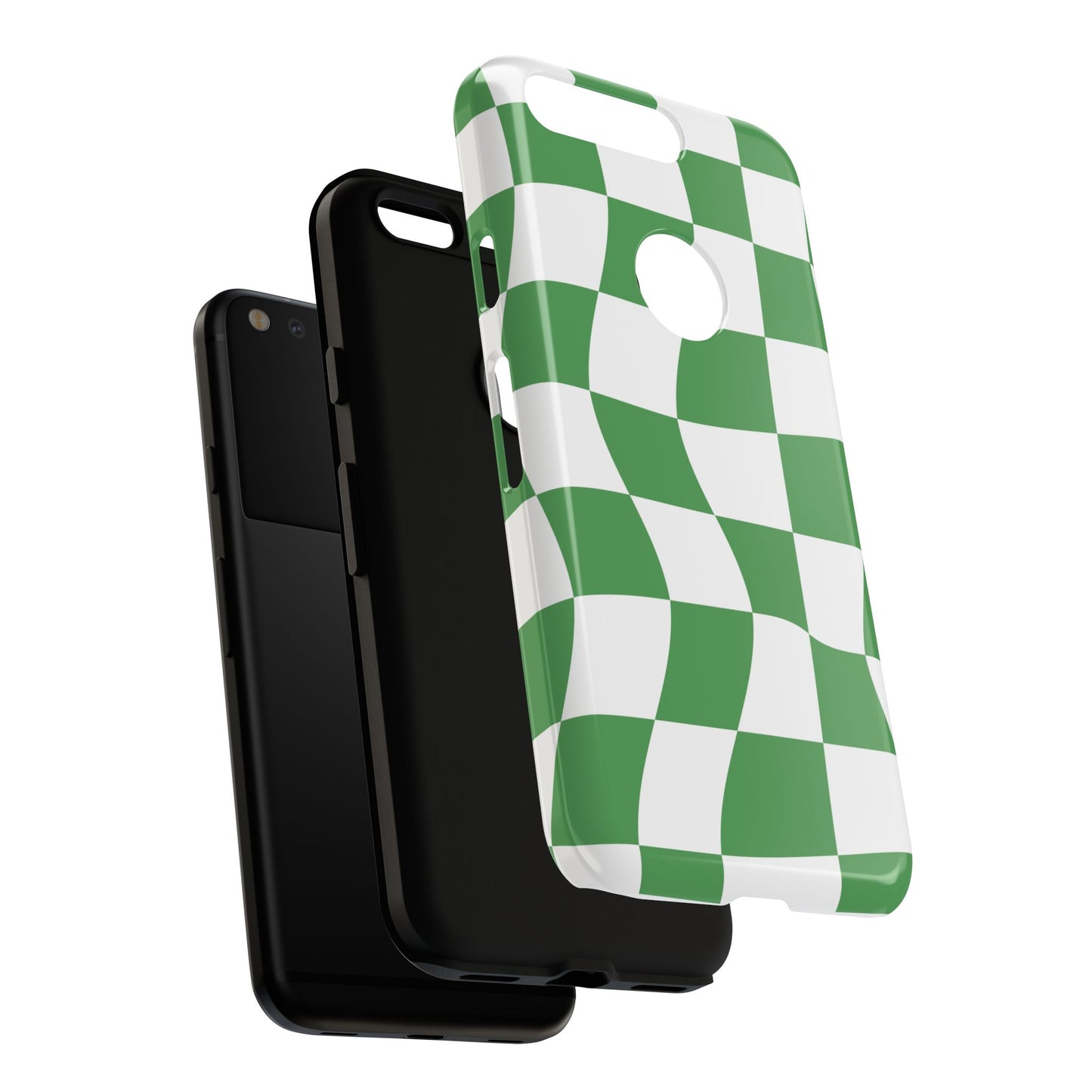 Wavy Green Chequered Tough Case