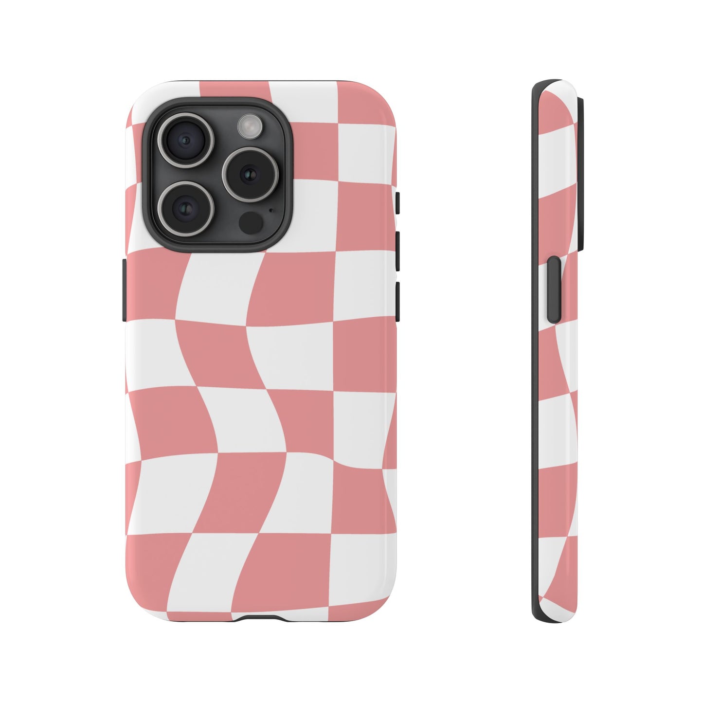 Wavy Pink Chequered Tough Case