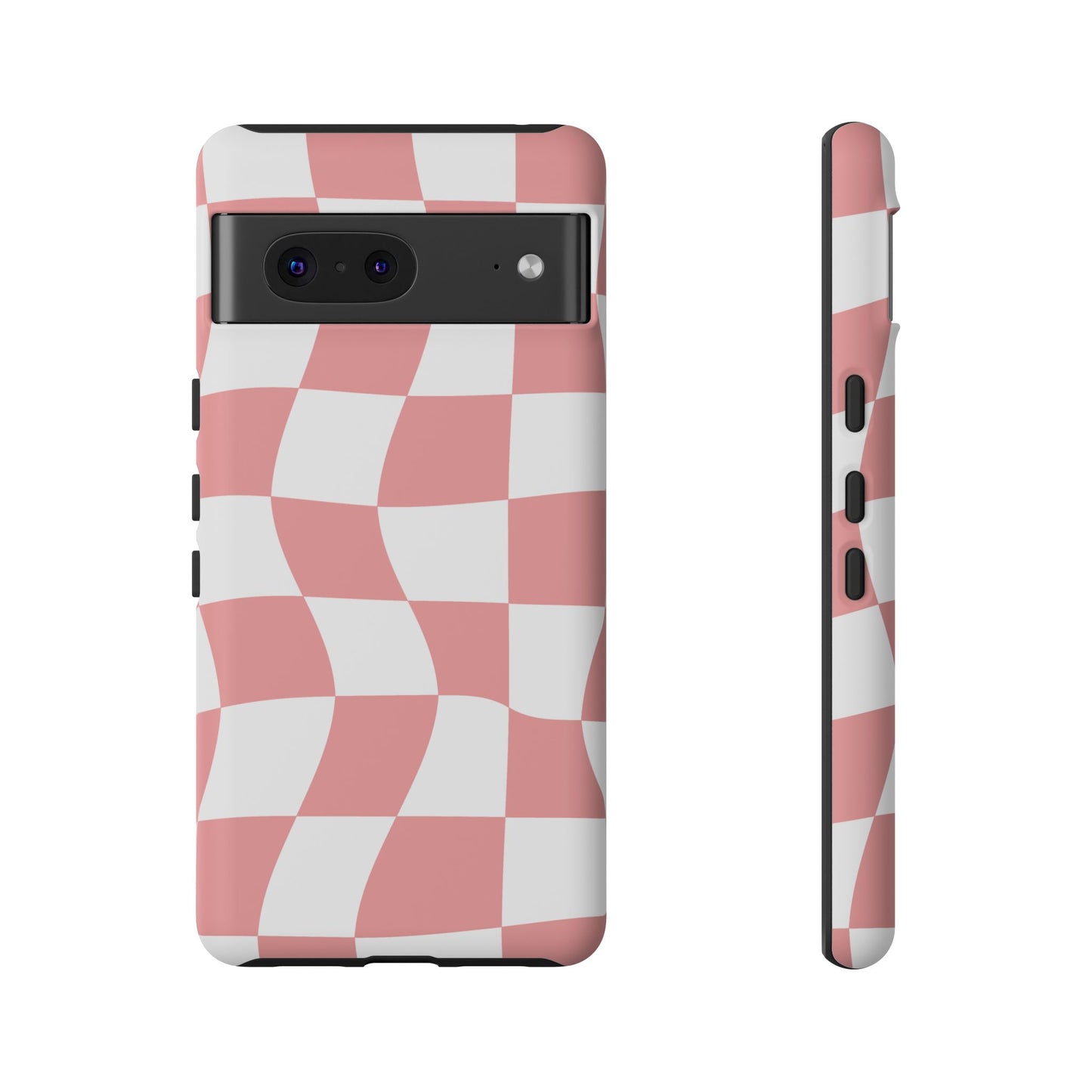 Wavy Pink Chequered Tough Case