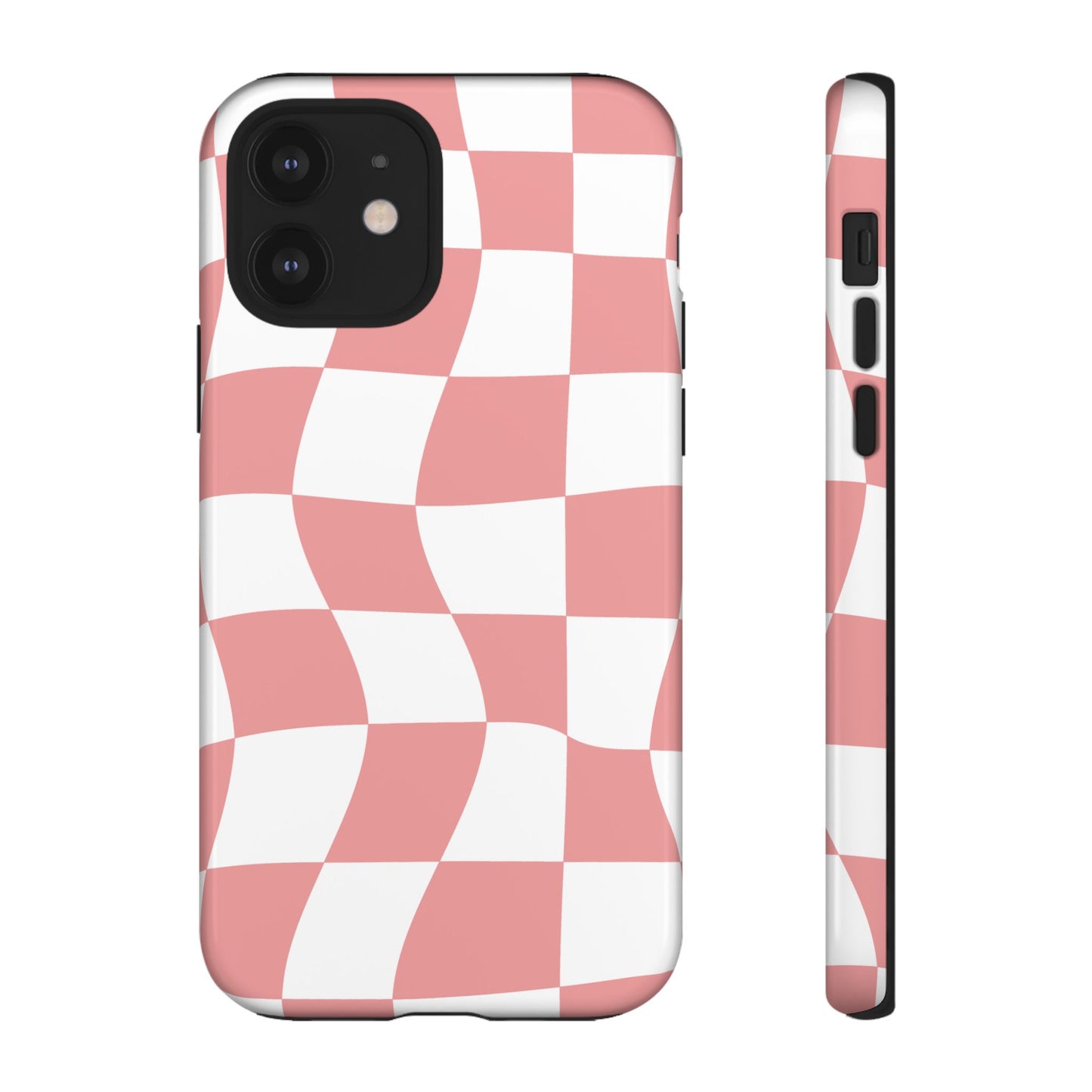 Wavy Pink Chequered Tough Case