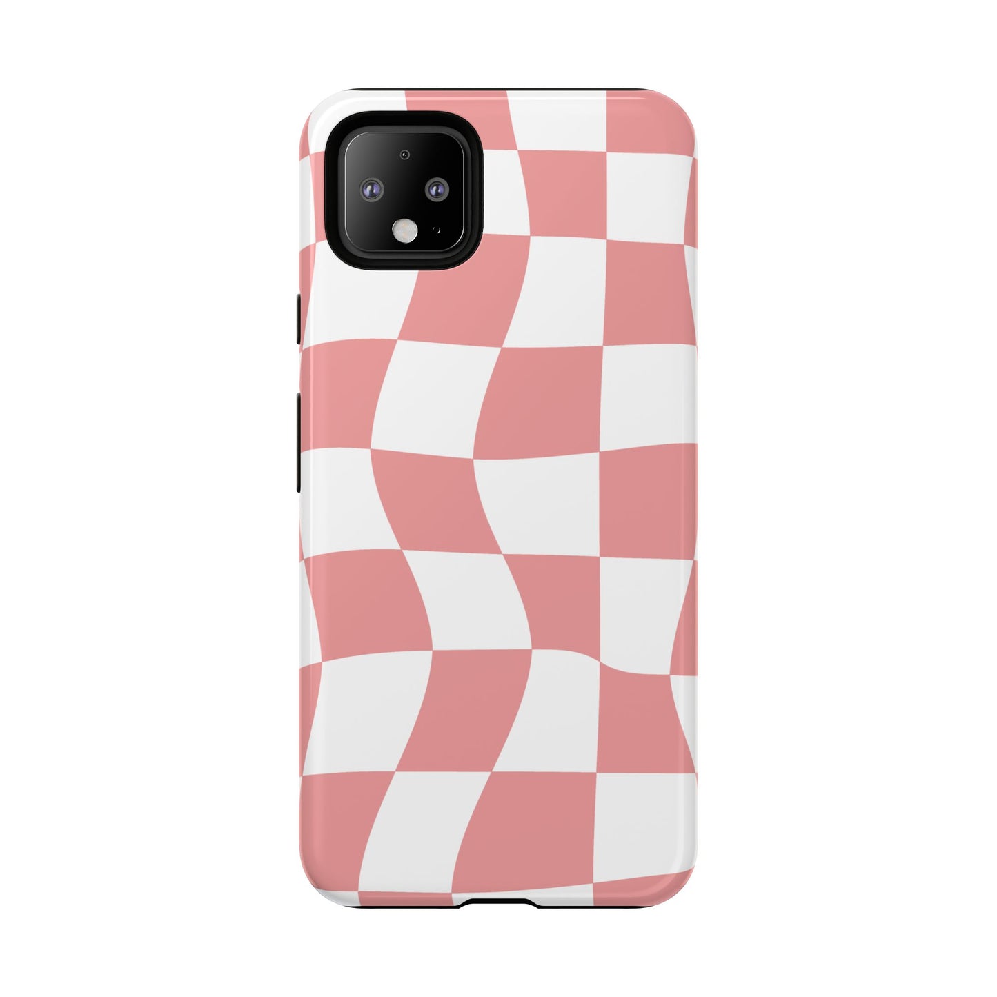 Wavy Pink Chequered Tough Case