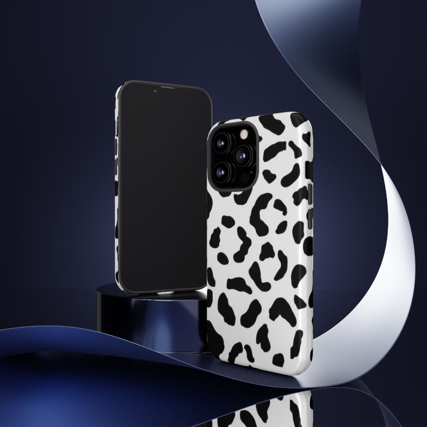 Black and White Leopard Print Tough Case