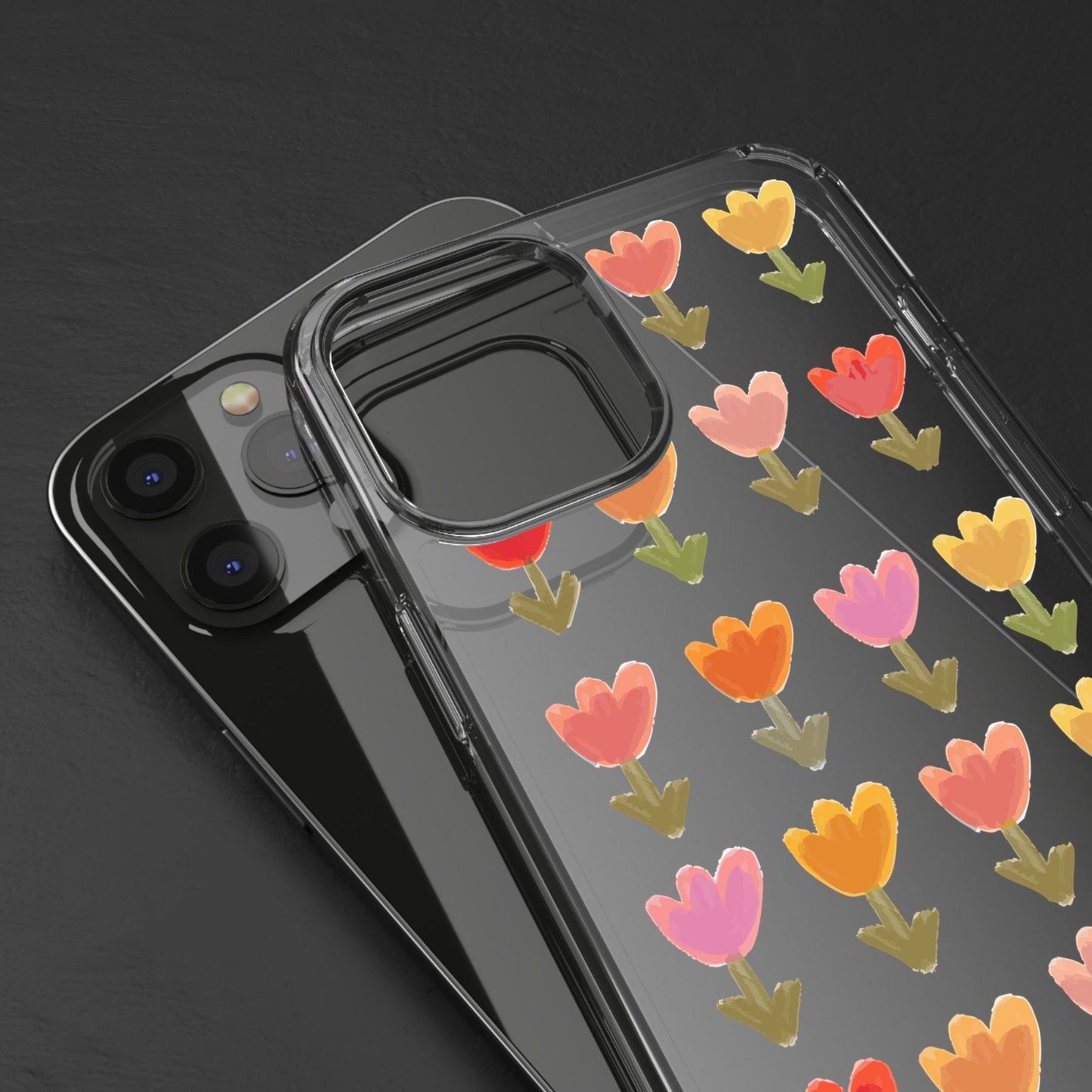 Pastel Flowers Clear Phone Case