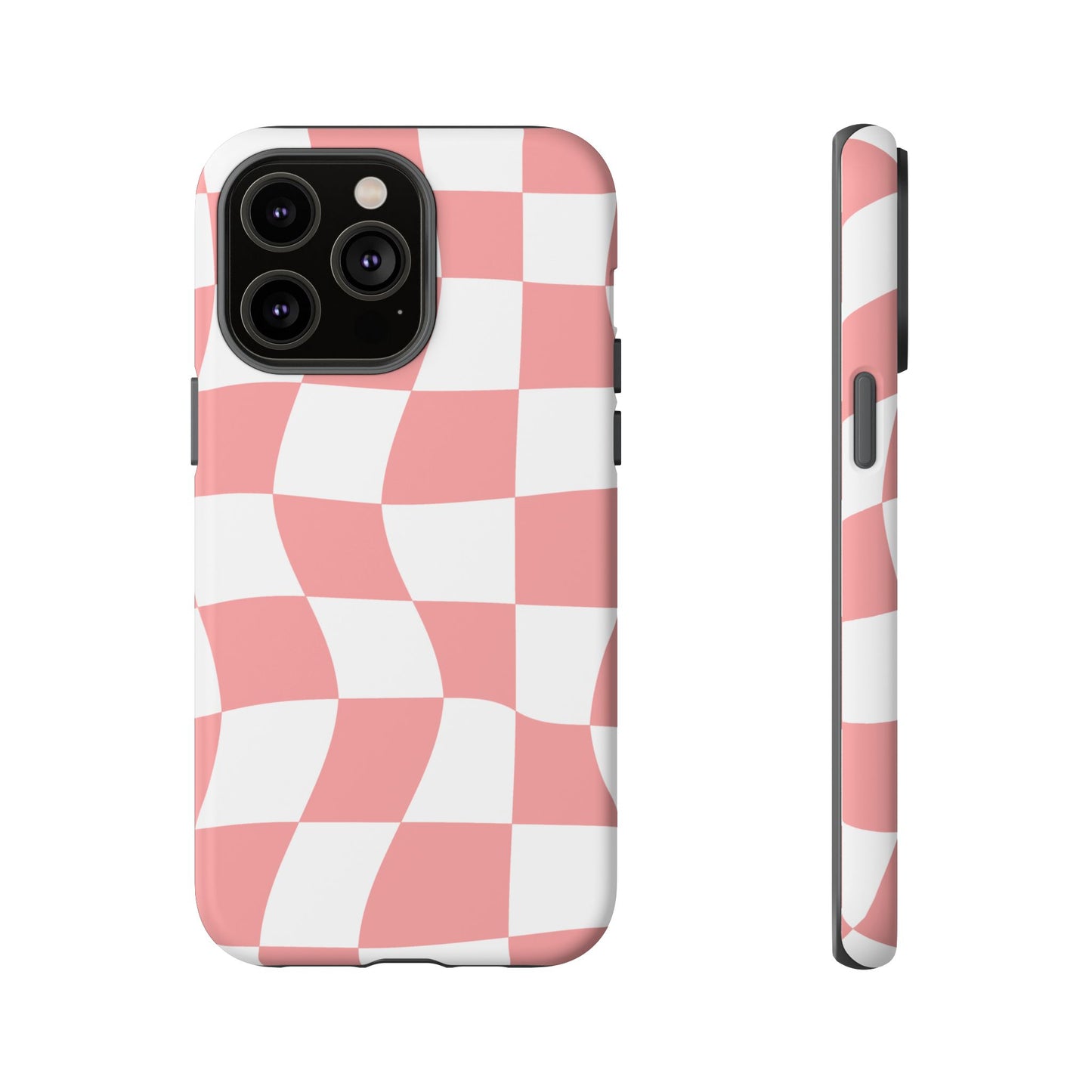 Wavy Pink Chequered Tough Case