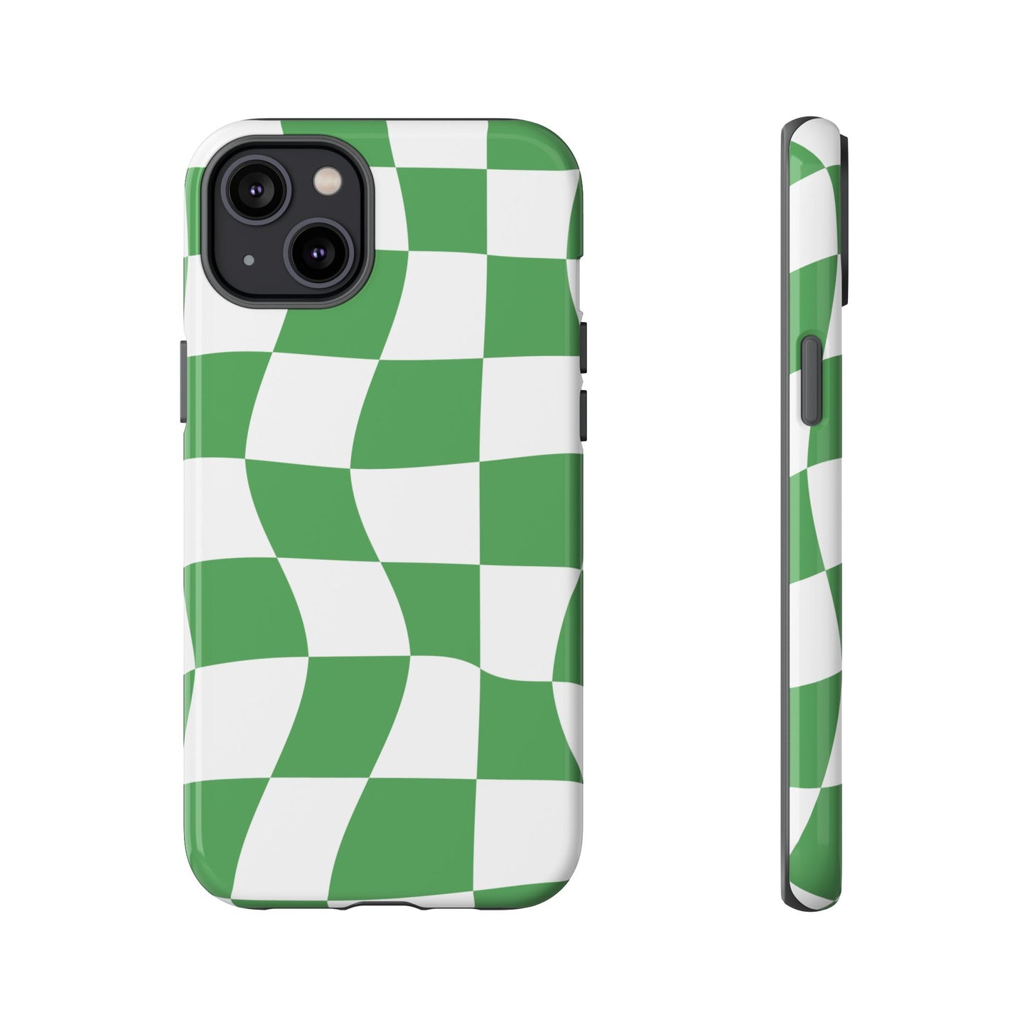 Wavy Green Chequered Tough Case