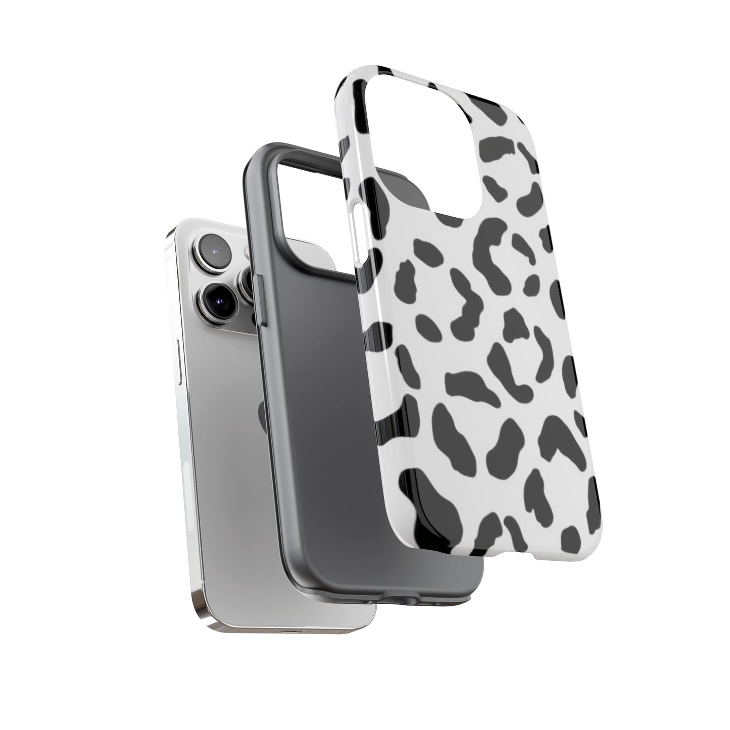 Black and White Leopard Print Tough Case
