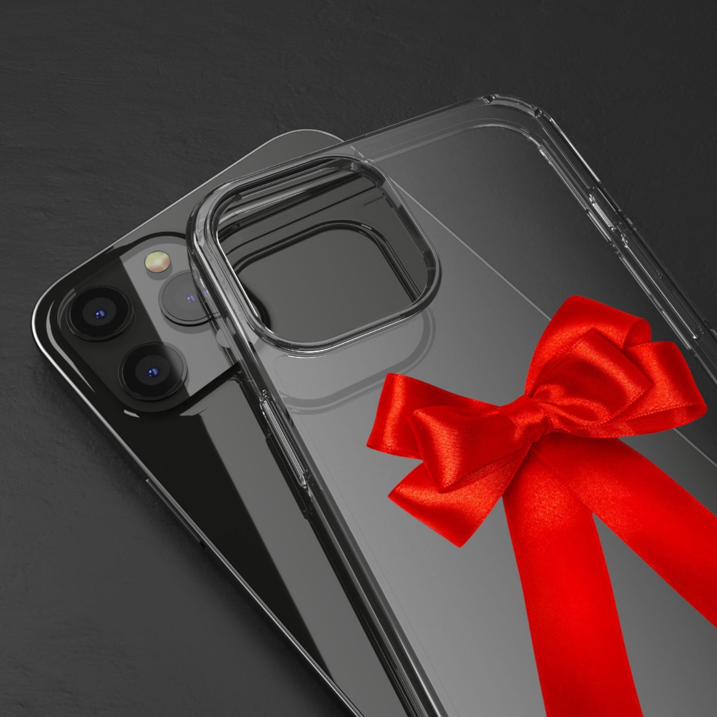 Aesthetic Red Bow Clear Case