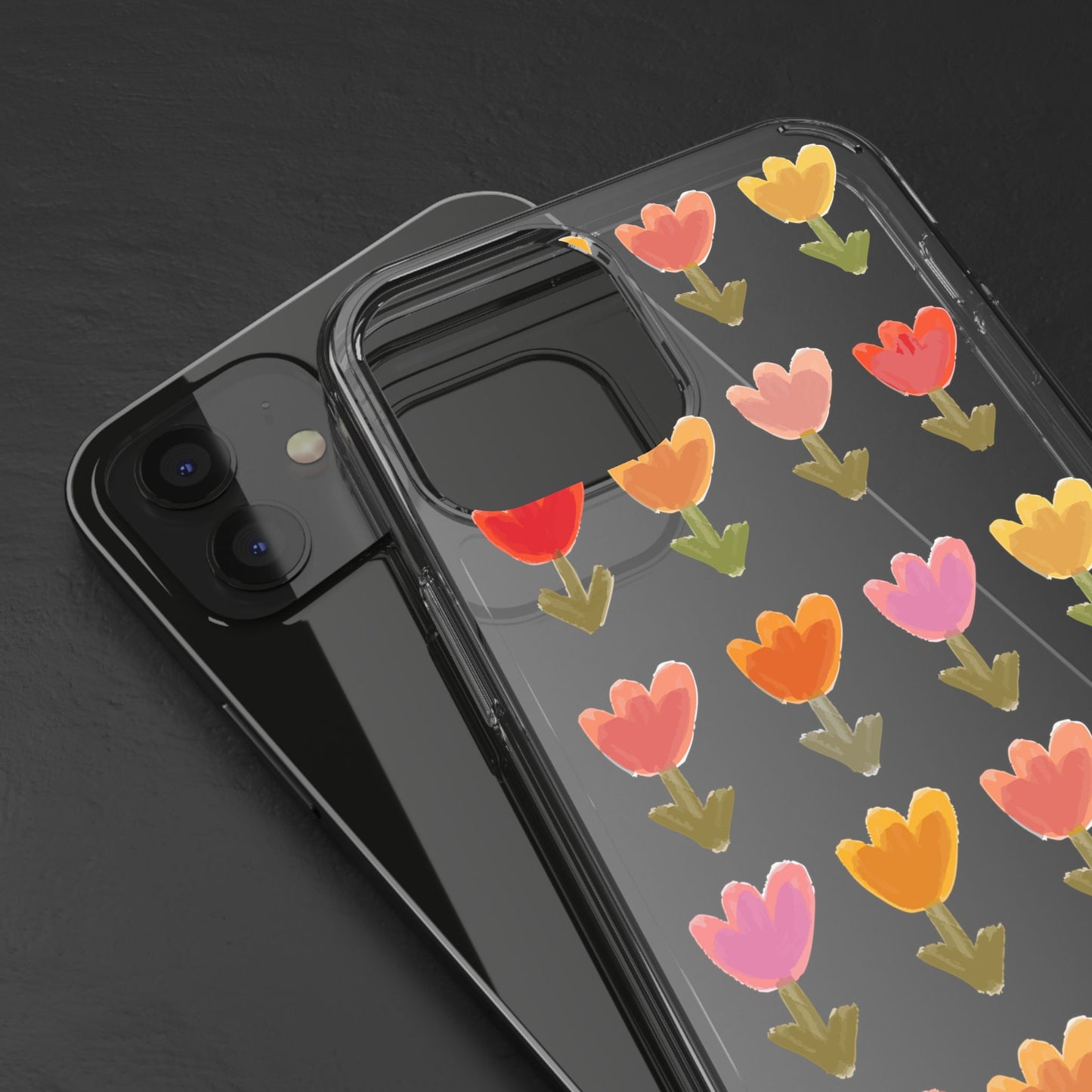 Pastel Flowers Clear Phone Case