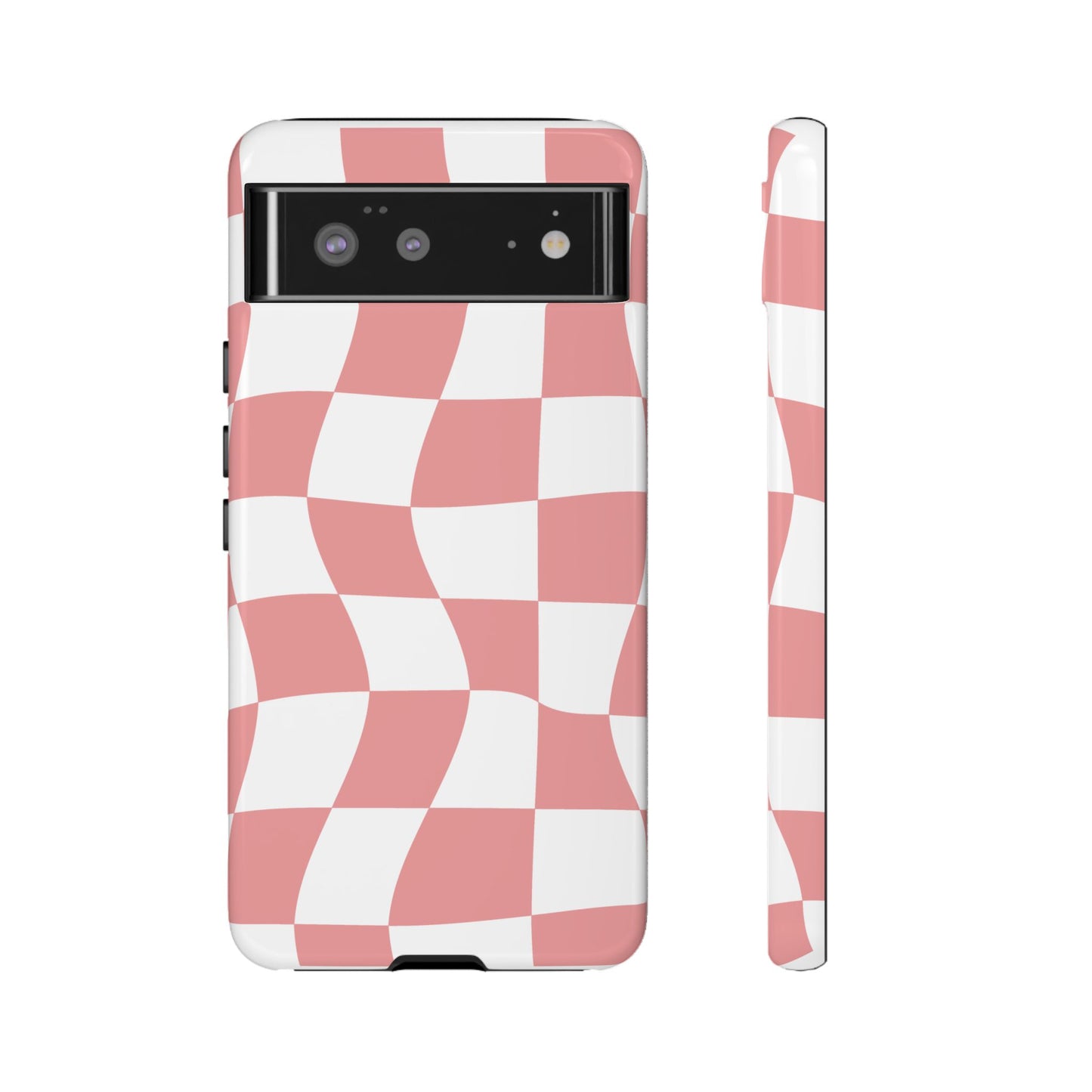 Wavy Pink Chequered Tough Case