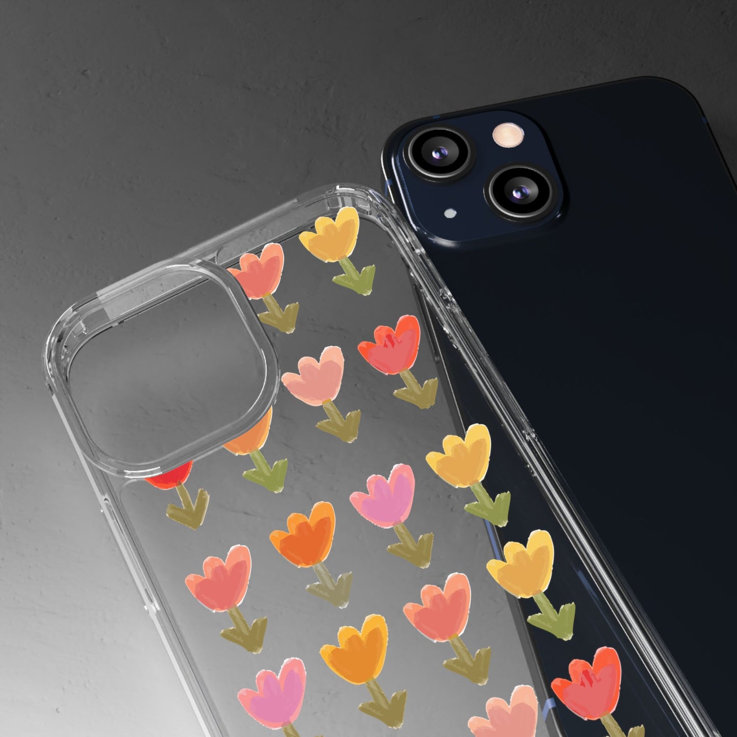 Pastel Flowers Clear Phone Case