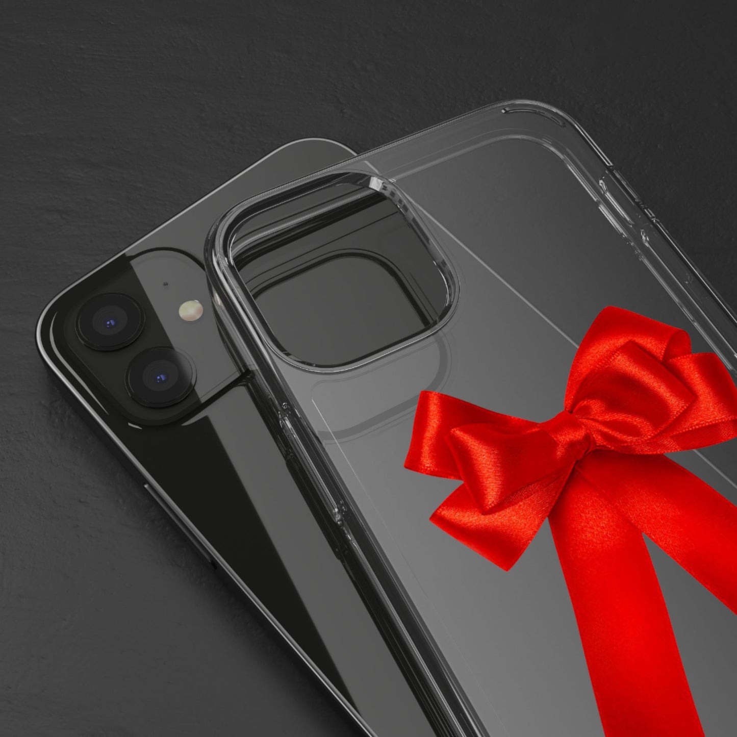 Aesthetic Red Bow Clear Case