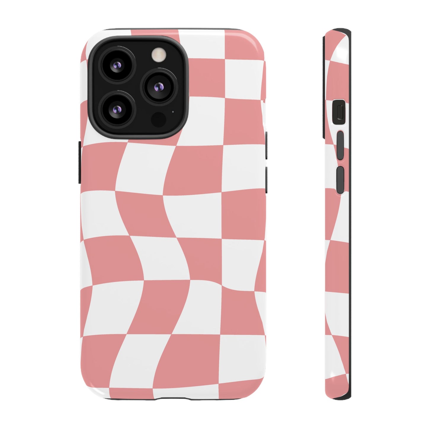 Wavy Pink Chequered Tough Case