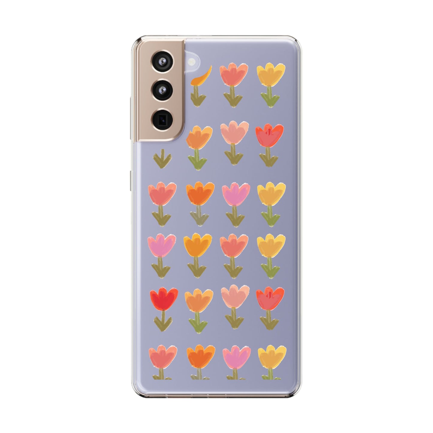 Pastel Flowers Clear Phone Case