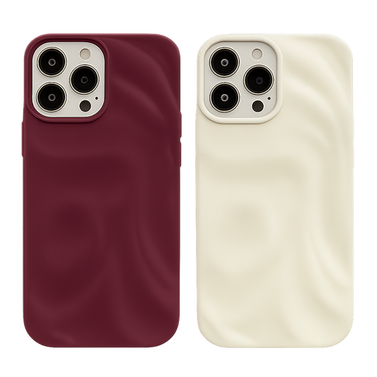 Winter Wine Red 3D Pleats Wrinkle Phone Case for iPhone