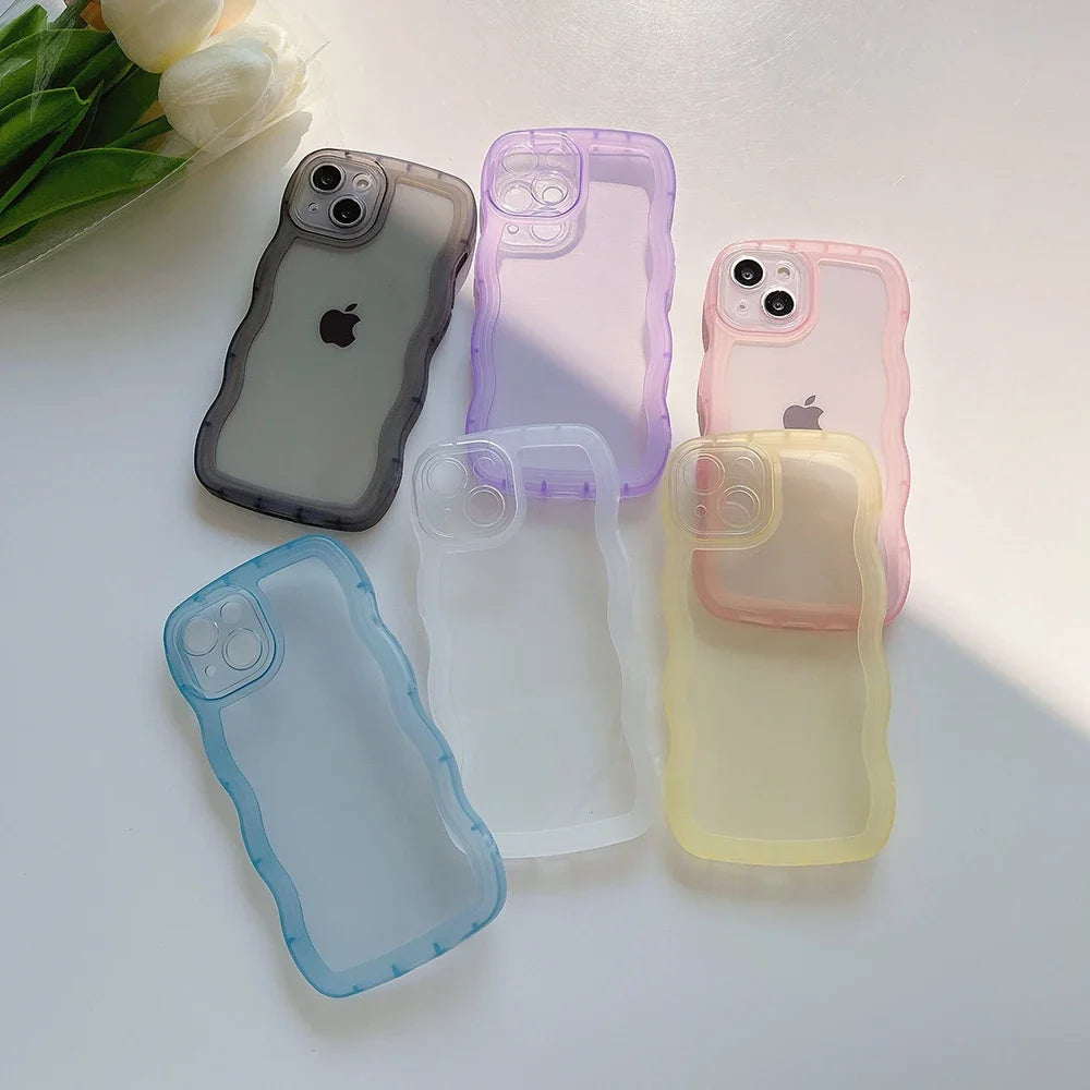 Case Cute Transparent Curly Wave iPhone Case