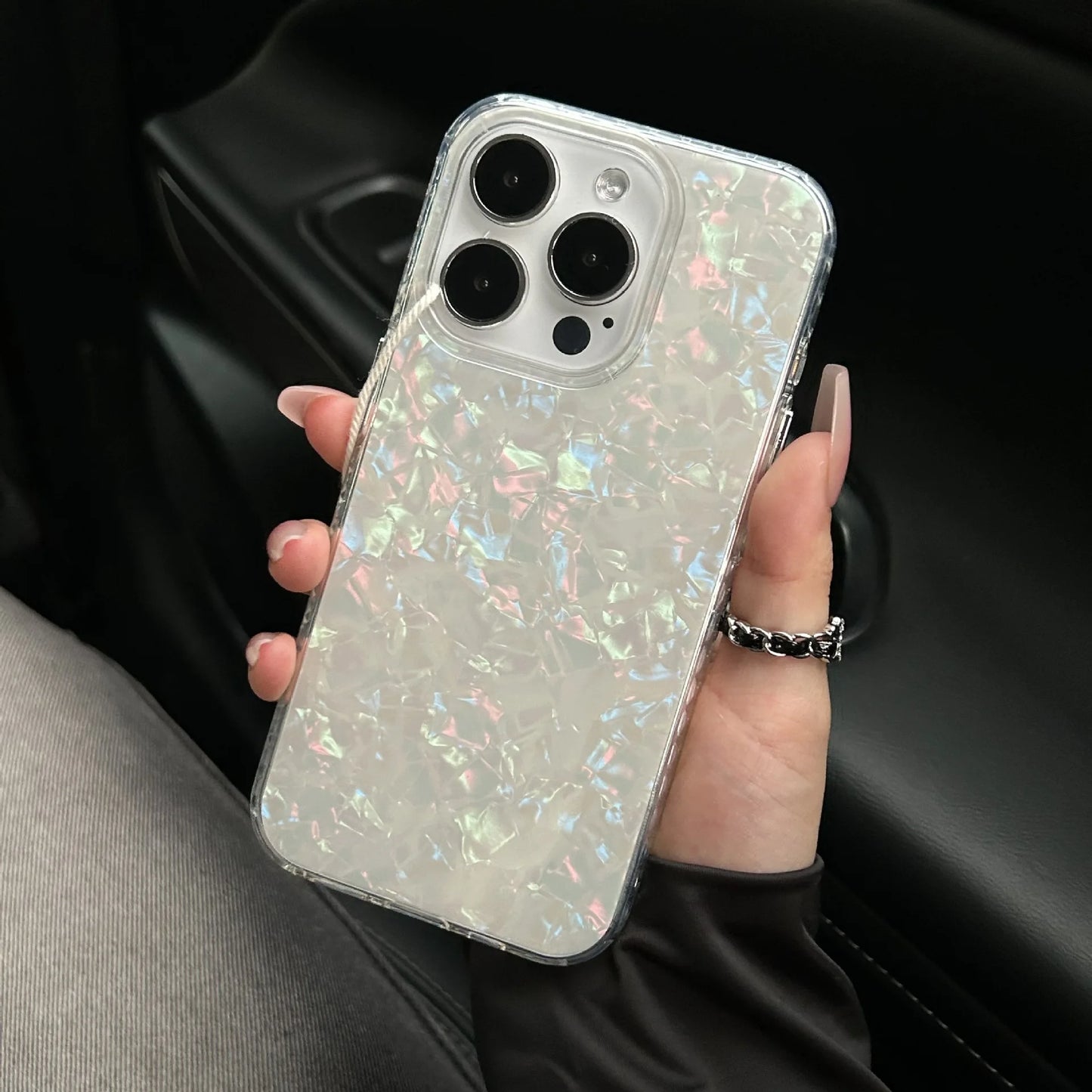 Luxury Glitter Shell Pattern Laser Phone Case For iPhone