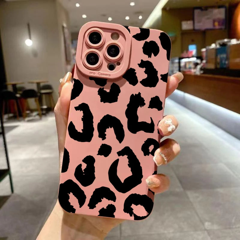 Leopard Design Camera Lens Protective Phone Case for iPhone