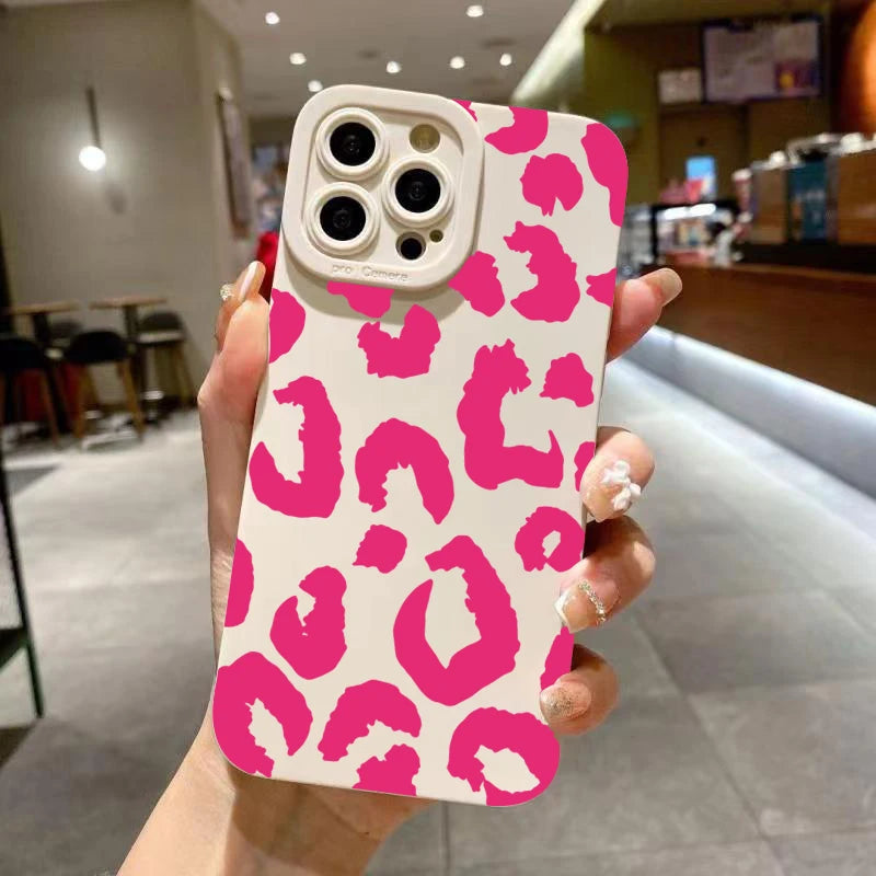 Leopard Design Camera Lens Protective Phone Case for iPhone