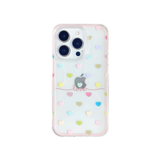 Cute Colorful Love Heart Phone Case for iPhone