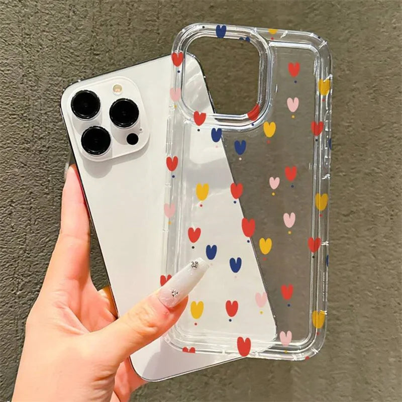 Love Heart Soft Clear Phone Case For iPhone