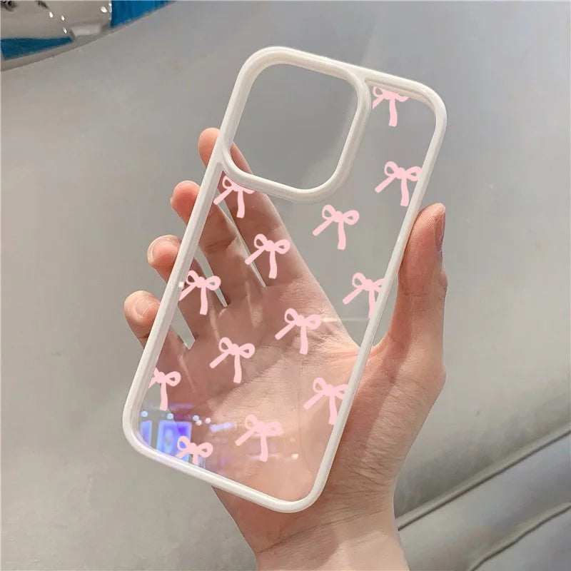 Fashionable Red Pink Bow Phone Case For iPhone