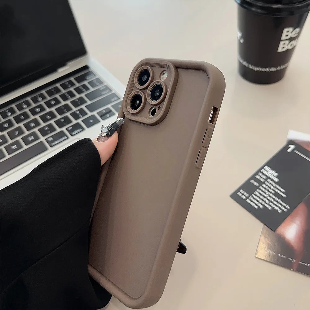 Beige Brown Black Stylish Phone Case for iPhone
