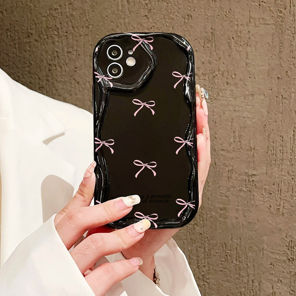 Pink Bow Knot Phone Case For iPhone