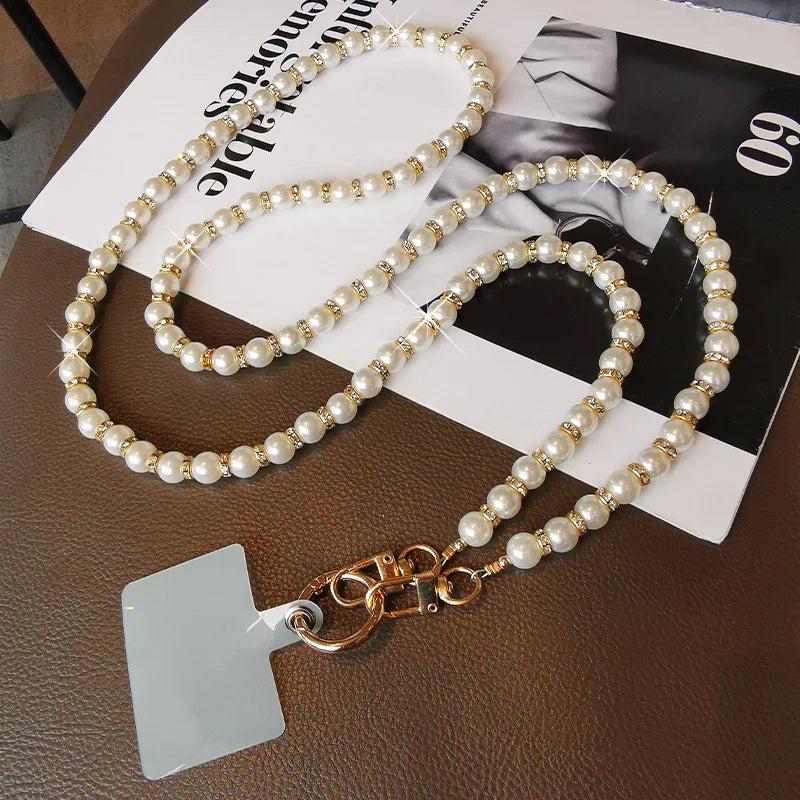 Long Pearl Phone Lanyard