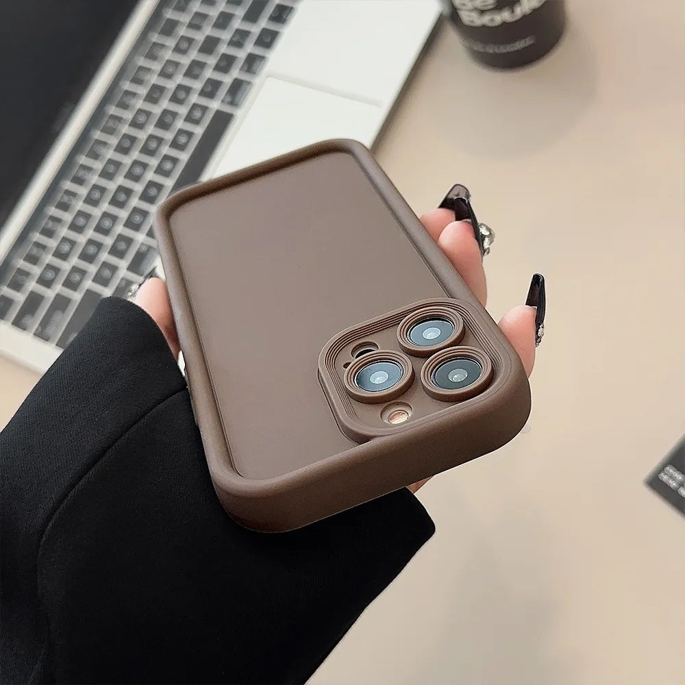 Beige Brown Black Stylish Phone Case for iPhone