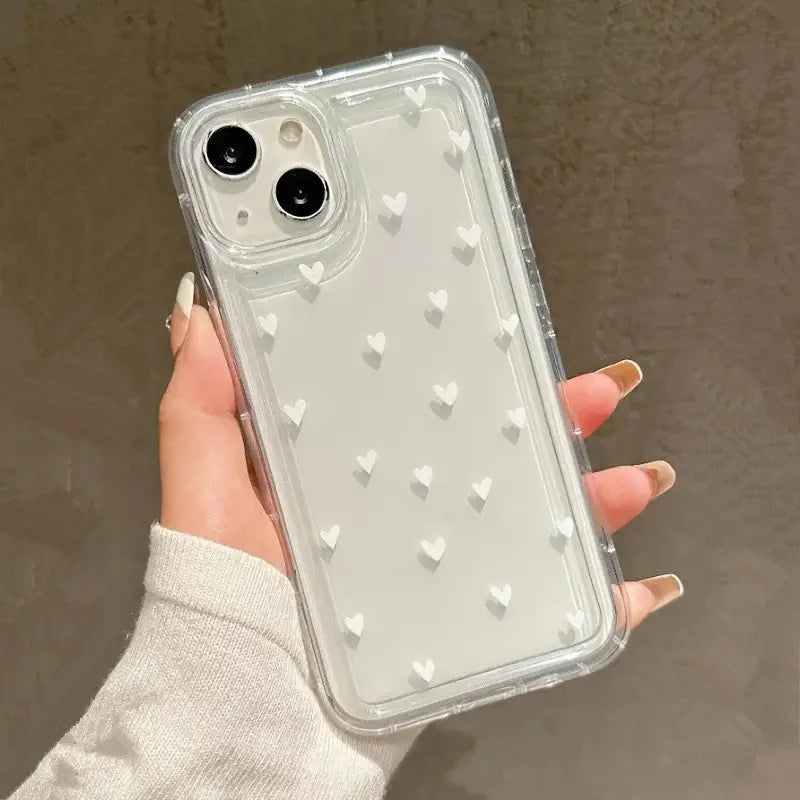 Love Heart Soft Clear Phone Case For iPhone