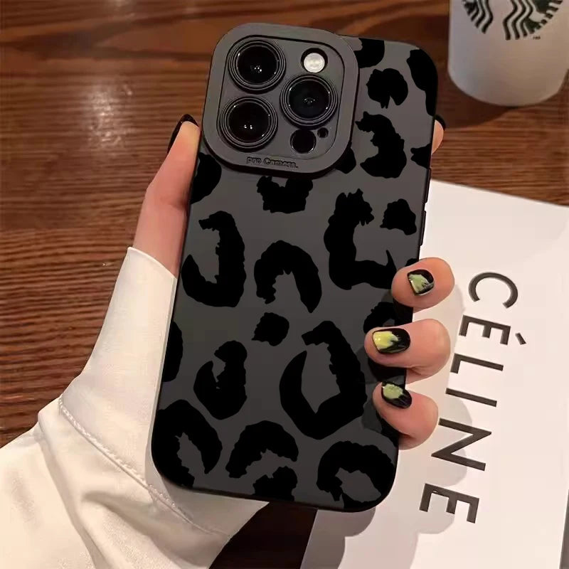 Leopard Design Camera Lens Protective Phone Case for iPhone