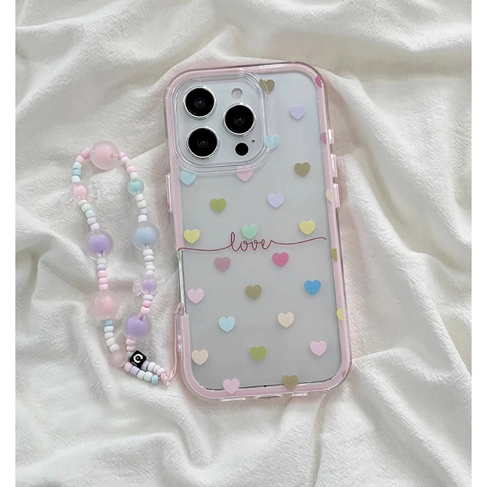 Cute Colorful Love Heart Phone Case for iPhone
