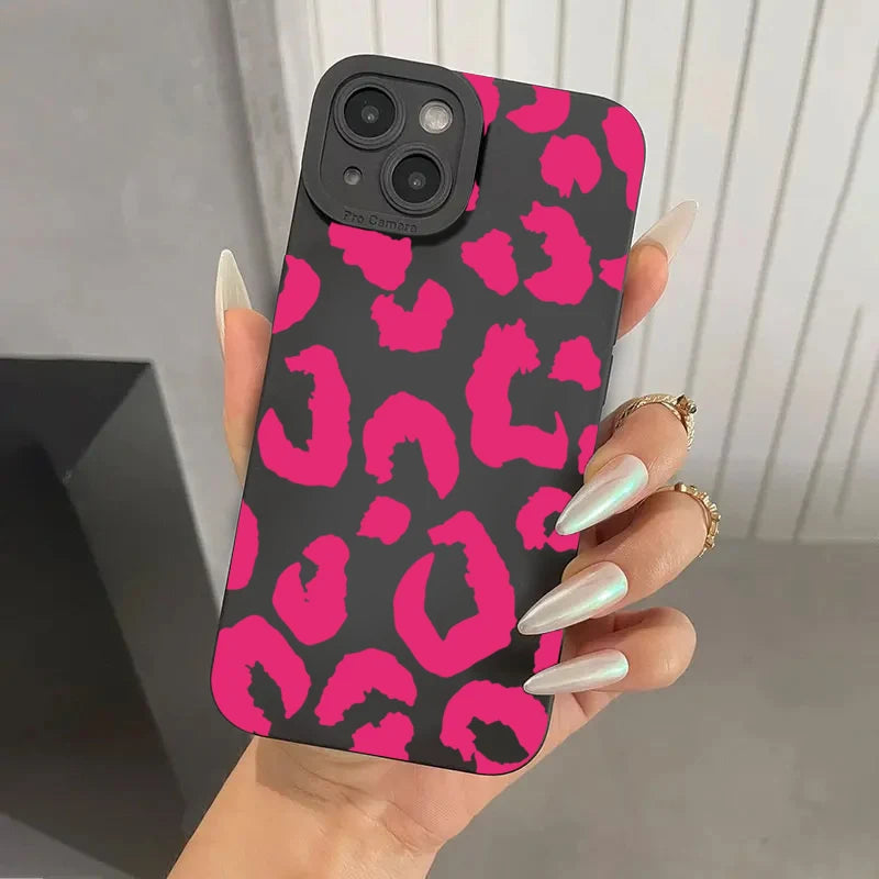 Leopard Design Camera Lens Protective Phone Case for iPhone