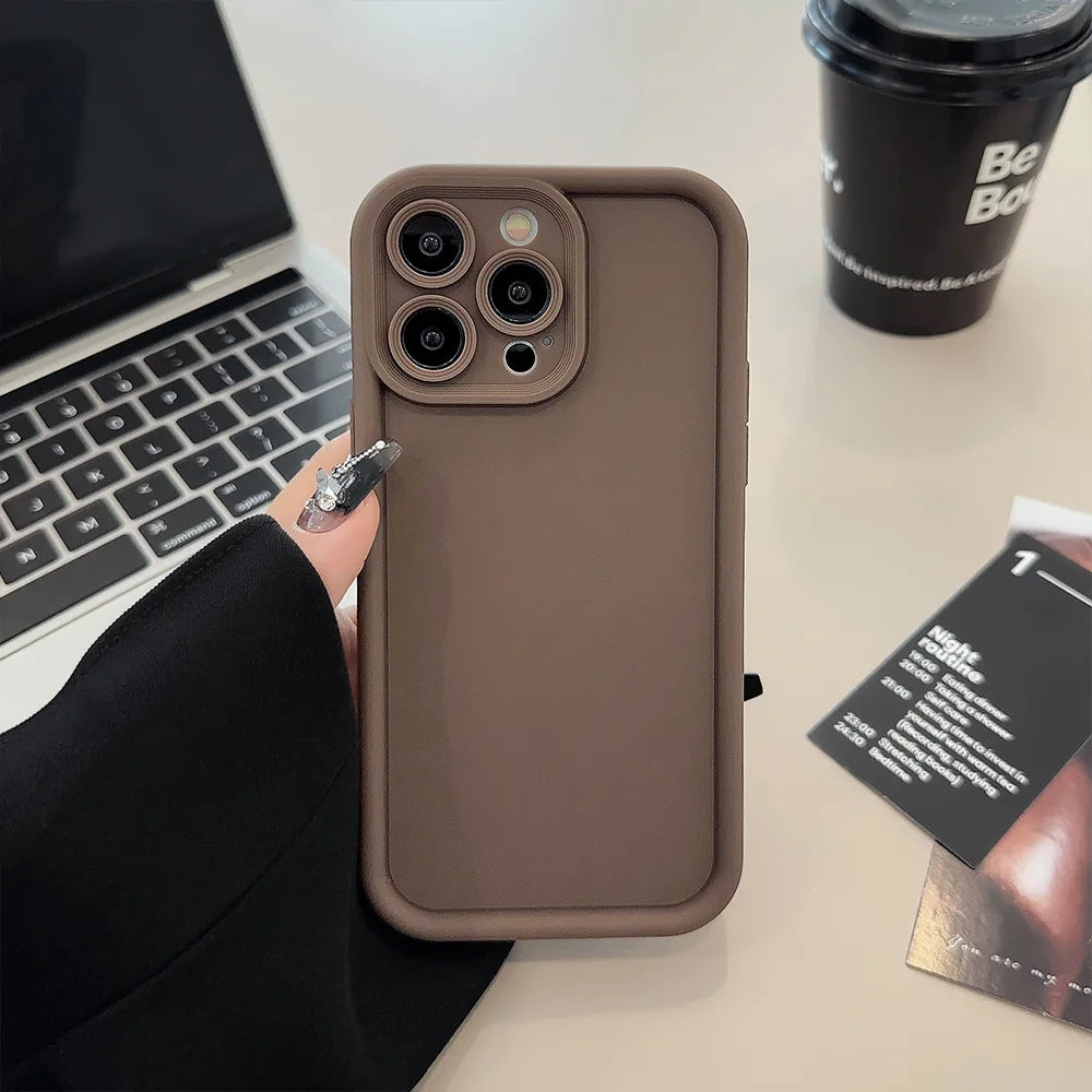 Beige Brown Black Stylish Phone Case for iPhone