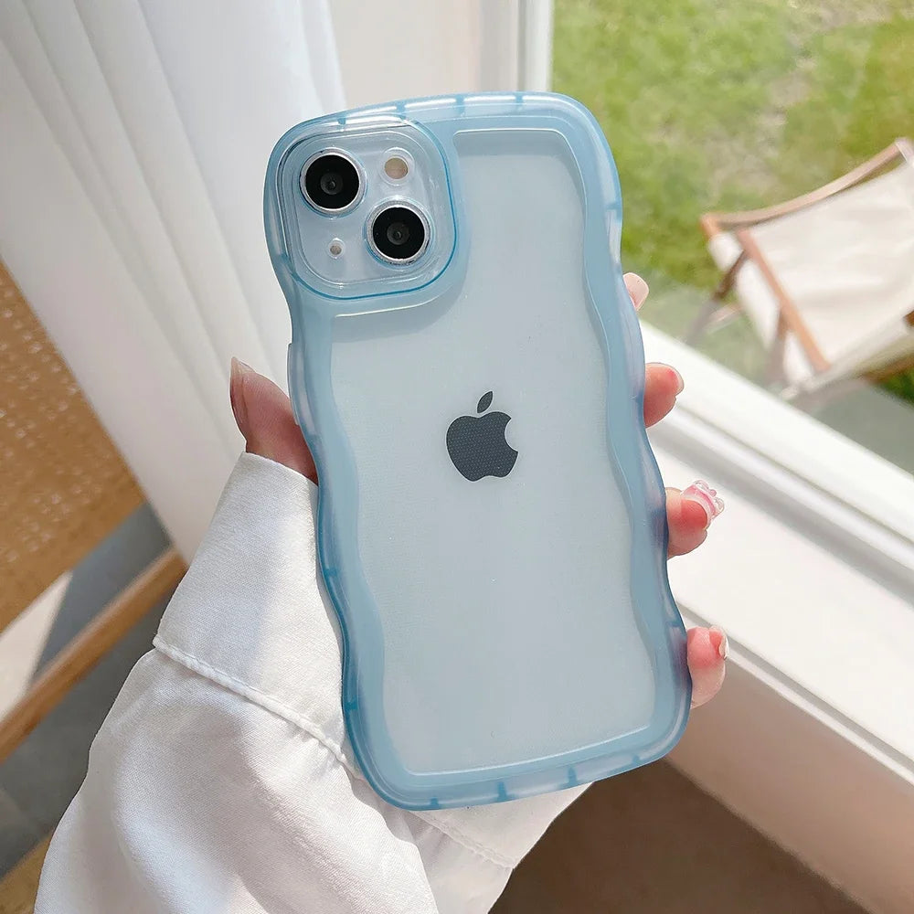 Case Cute Transparent Curly Wave iPhone Case