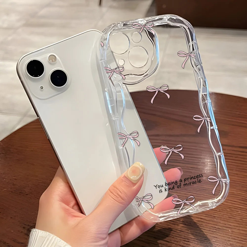 Pink Bow Knot Phone Case For iPhone