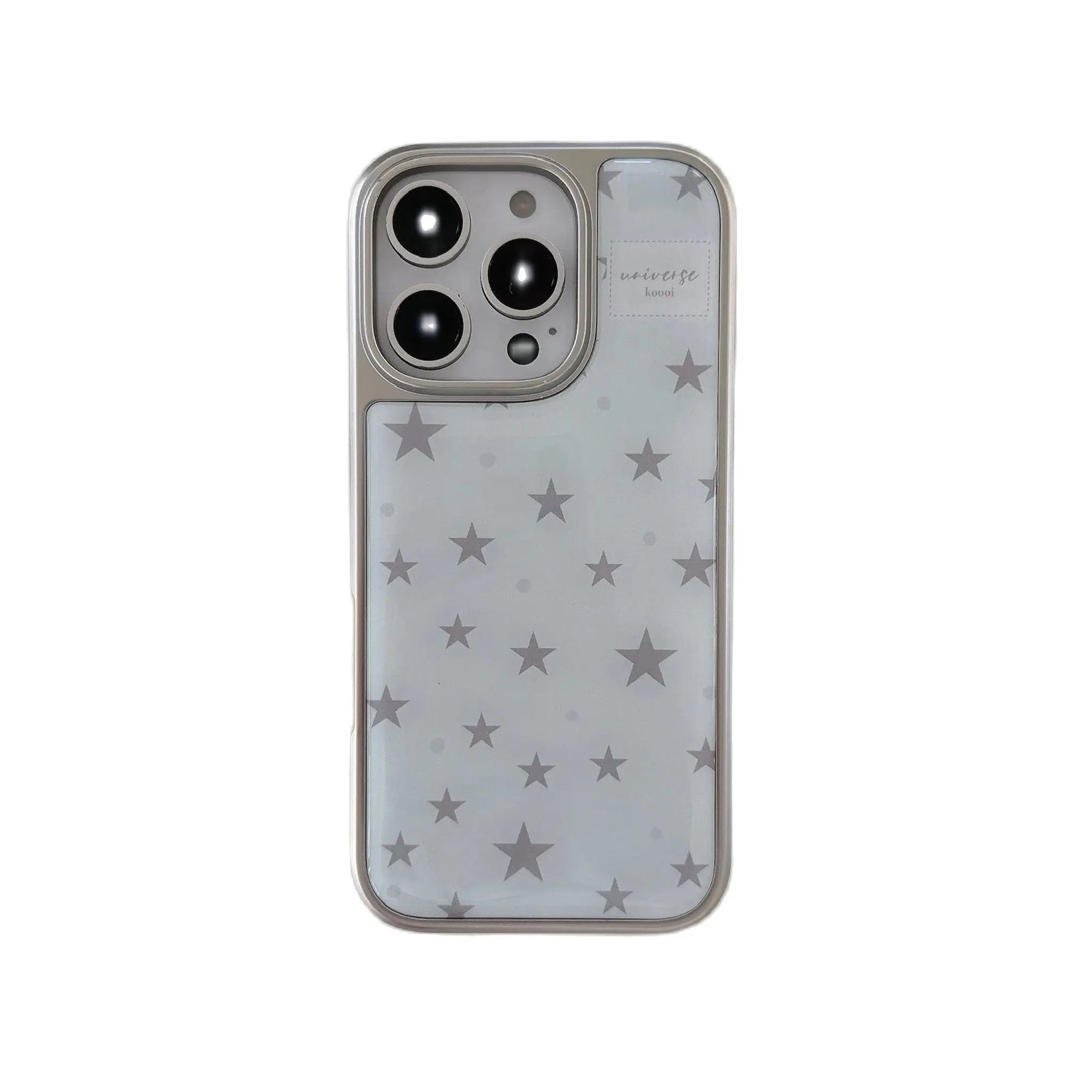 Full Screen Grey Five Pointed Star Grey Wave Point Mint Blue Cover Case for iPhone