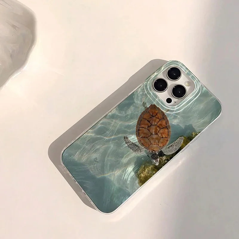 Cool Turtle Seaside Pattern iPhone Case