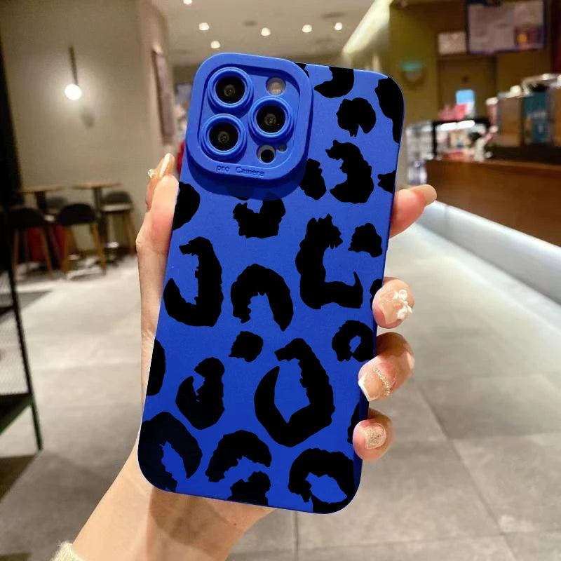 Leopard Design Camera Lens Protective Phone Case for iPhone
