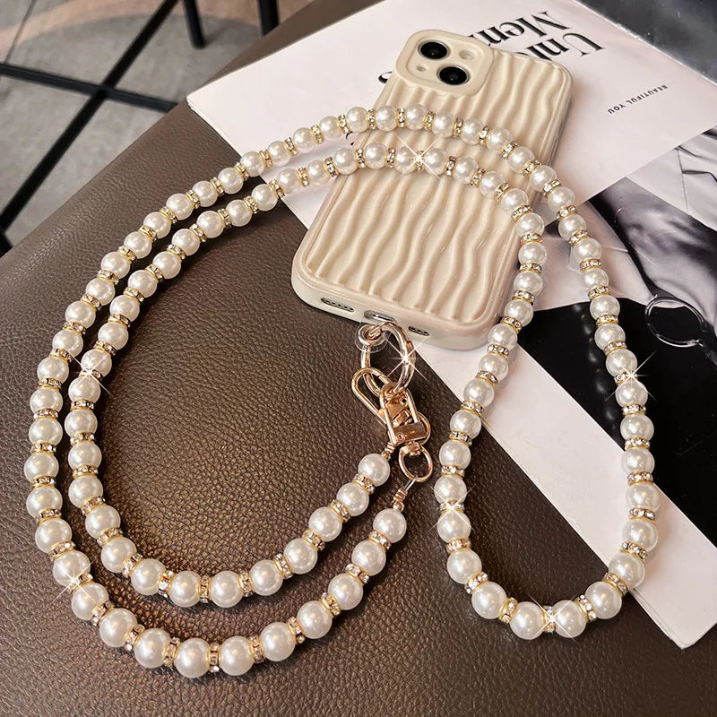 Long Pearl Phone Lanyard