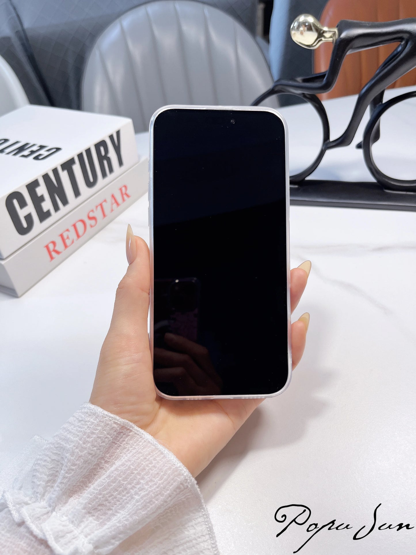 Transparent Flower Print Floral Phone Case