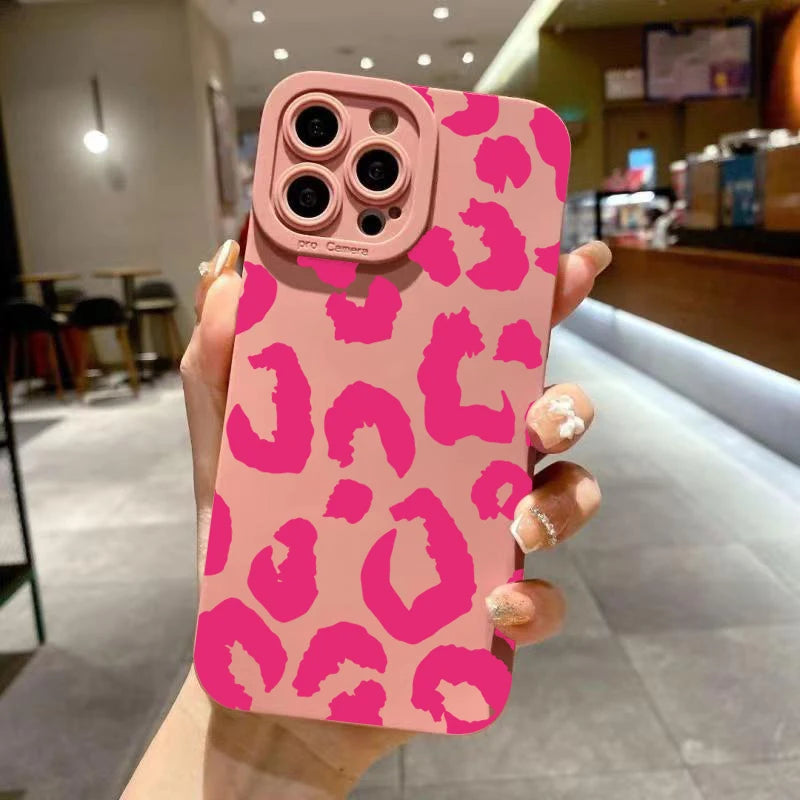 Leopard Design Camera Lens Protective Phone Case for iPhone