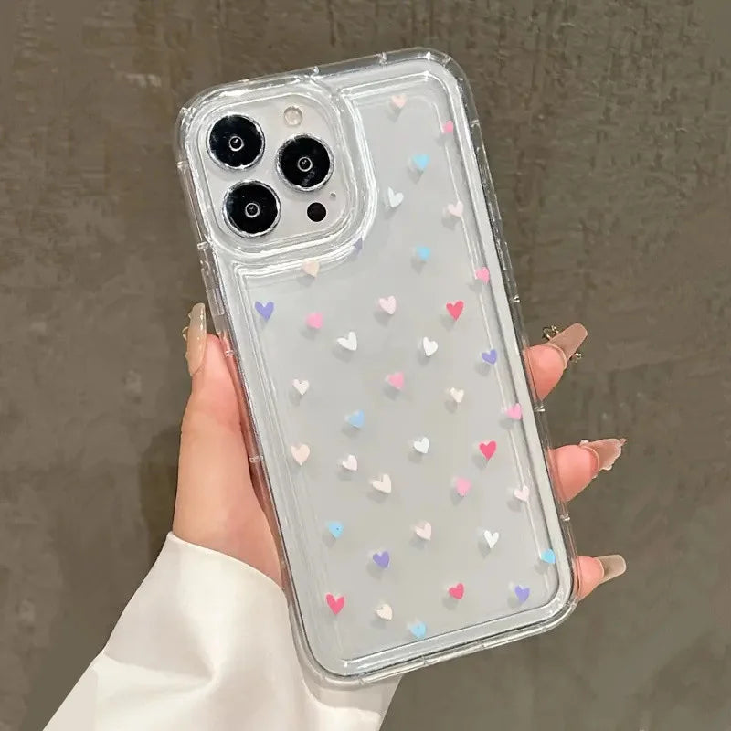 Love Heart Soft Clear Phone Case For iPhone