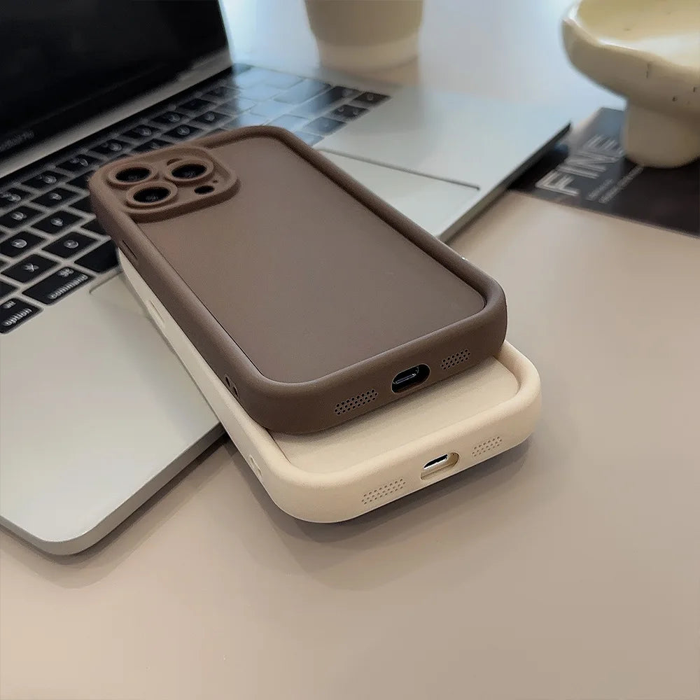 Beige Brown Black Stylish Phone Case for iPhone