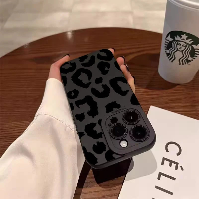 Leopard Design Camera Lens Protective Phone Case for iPhone