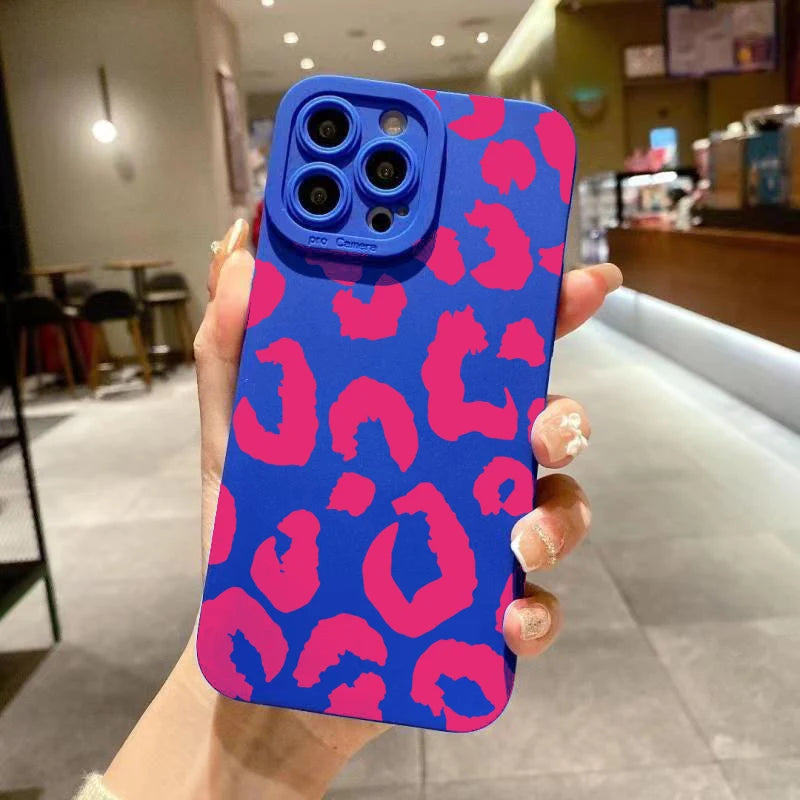 Leopard Design Camera Lens Protective Phone Case for iPhone