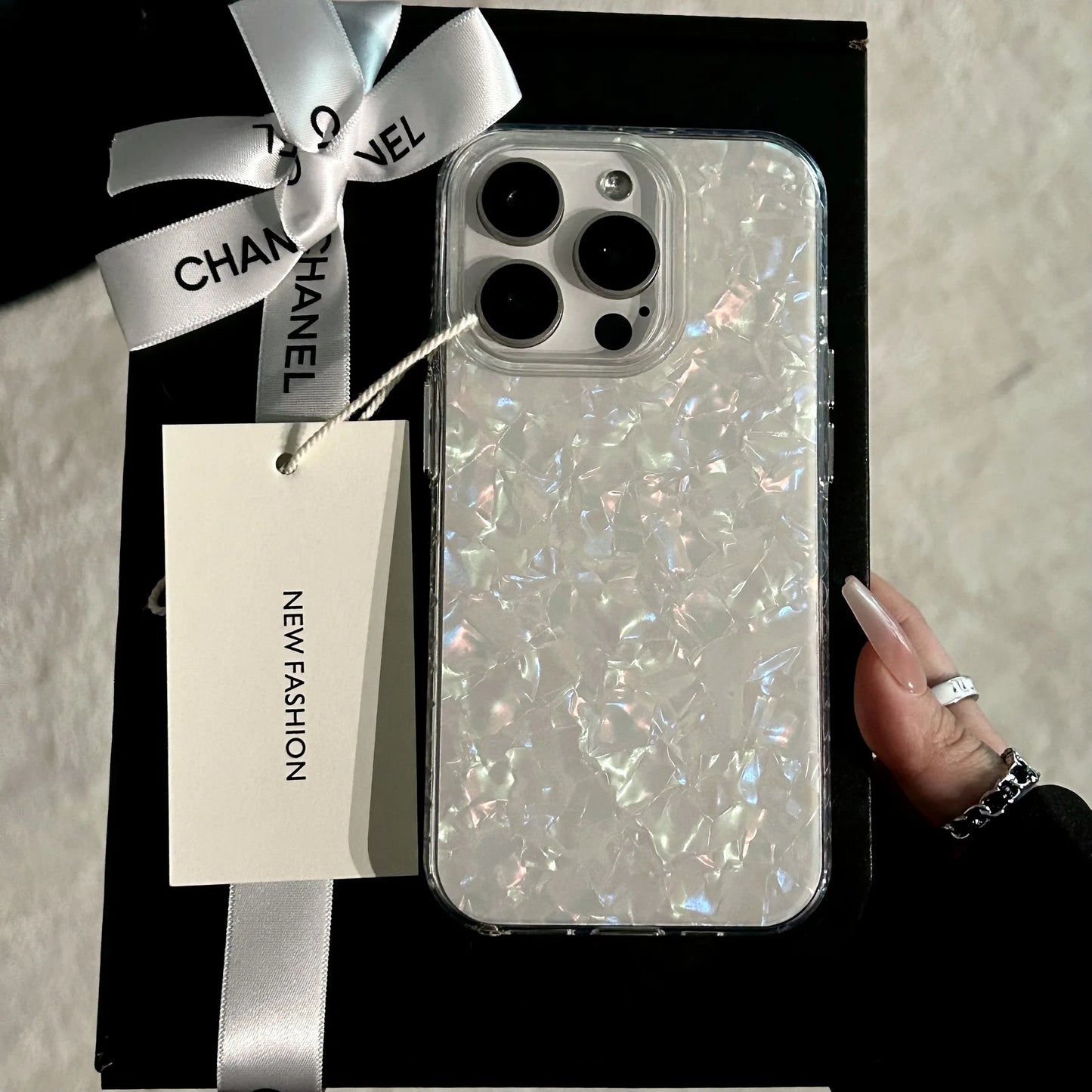 Luxury Glitter Shell Pattern Laser Phone Case For iPhone